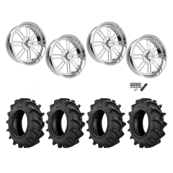 BKT TR 171 46x12.4-24 Tires on JTX Forged Bayonet Polished Wheels