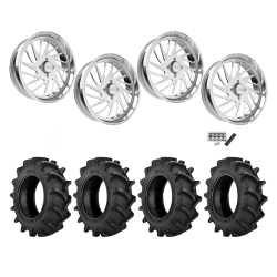 BKT TR 171 46x12.4-24 Tires on JTX Forged Centerfire Polished Wheels