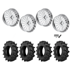 BKT TR 171 46x12.4-24 Tires on JTX Forged Cosmo Polished Wheels