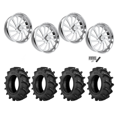 BKT TR 171 46x12.4-24 Tires on JTX Forged Cycle Polished Wheels