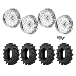 BKT TR 171 46x12.4-24 Tires on JTX Forged Empire Polished Wheels