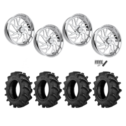 BKT TR 171 46x12.4-24 Tires on JTX Forged Ruckus Polished Wheels