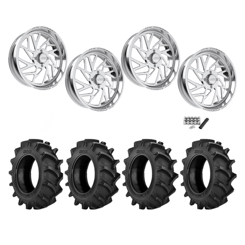 BKT TR 171 46x12.4-24 Tires on JTX Forged Ruckus Polished Wheels