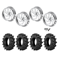 BKT TR 171 46x12.4-24 Tires on JTX Forged Sawback Polished Wheels