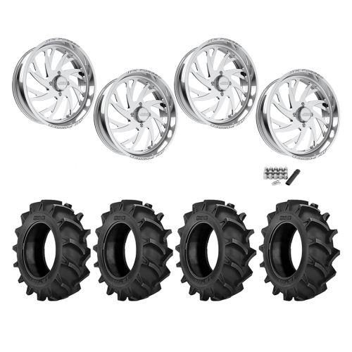 BKT TR 171 46x12.4-24 Tires on JTX Forged Sawback Polished Wheels
