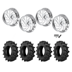 BKT TR 171 46x12.4-24 Tires on JTX Forged Splinter Polished Wheels