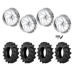 BKT TR 171 46x12.4-24 Tires on JTX Forged Wicked Polished Wheels