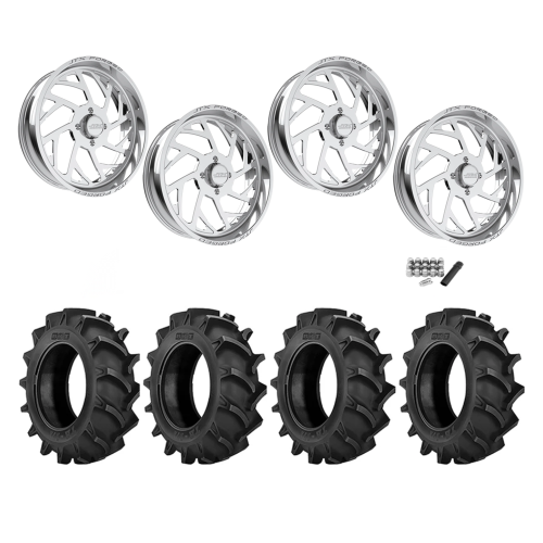 BKT TR 171 46x12.4-24 Tires on JTX Forged Wicked Polished Wheels