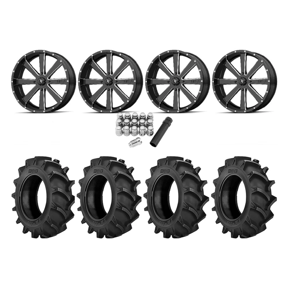 BKT TR 171 37x8.3-22 Tires on MSA M34 Flash Wheels, complete kit