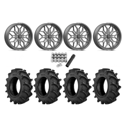 BKT TR 171 44x11.2-24 Tires on MSA M47 Sniper Gunmetal Milled Wheels BKT TR 171 44x11.2-24 Tires on MSA M47 Sniper Gunmetal Milled Wheels