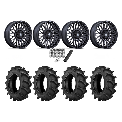 BKT TR 171 37x9.5-20 Tires on MSA M50 Clubber Matte Black DDT Wheels