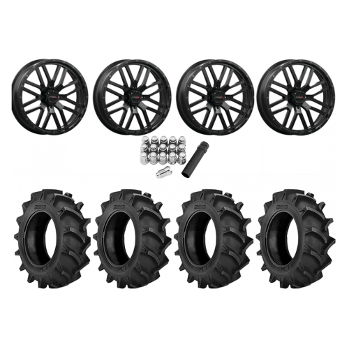 BKT TR 171 44x11.2-24 Tires on ST-3 Matte Black Wheels