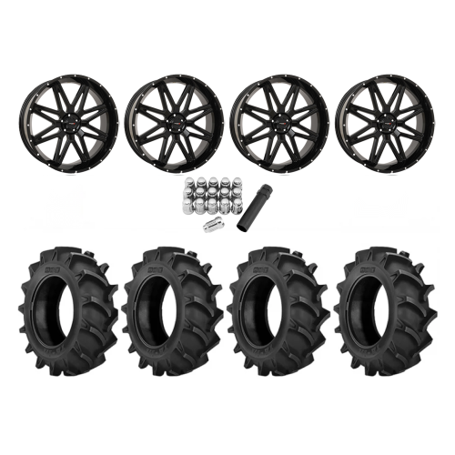BKT TR 171 46x12.4-24 Tires on ST-7 Gloss Black (24x9) Wheels BKT TR 171 46x12.4-24 Tires on ST-7 Gloss Black (24x9) Wheels
