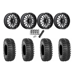 System 3 XT400 35x9.5-20 Tires on Fuel Arc Gloss Black Milled Wheels System 3 XT400 35x9.5-20 Tires on Fuel Arc Gloss Black Milled Wheels