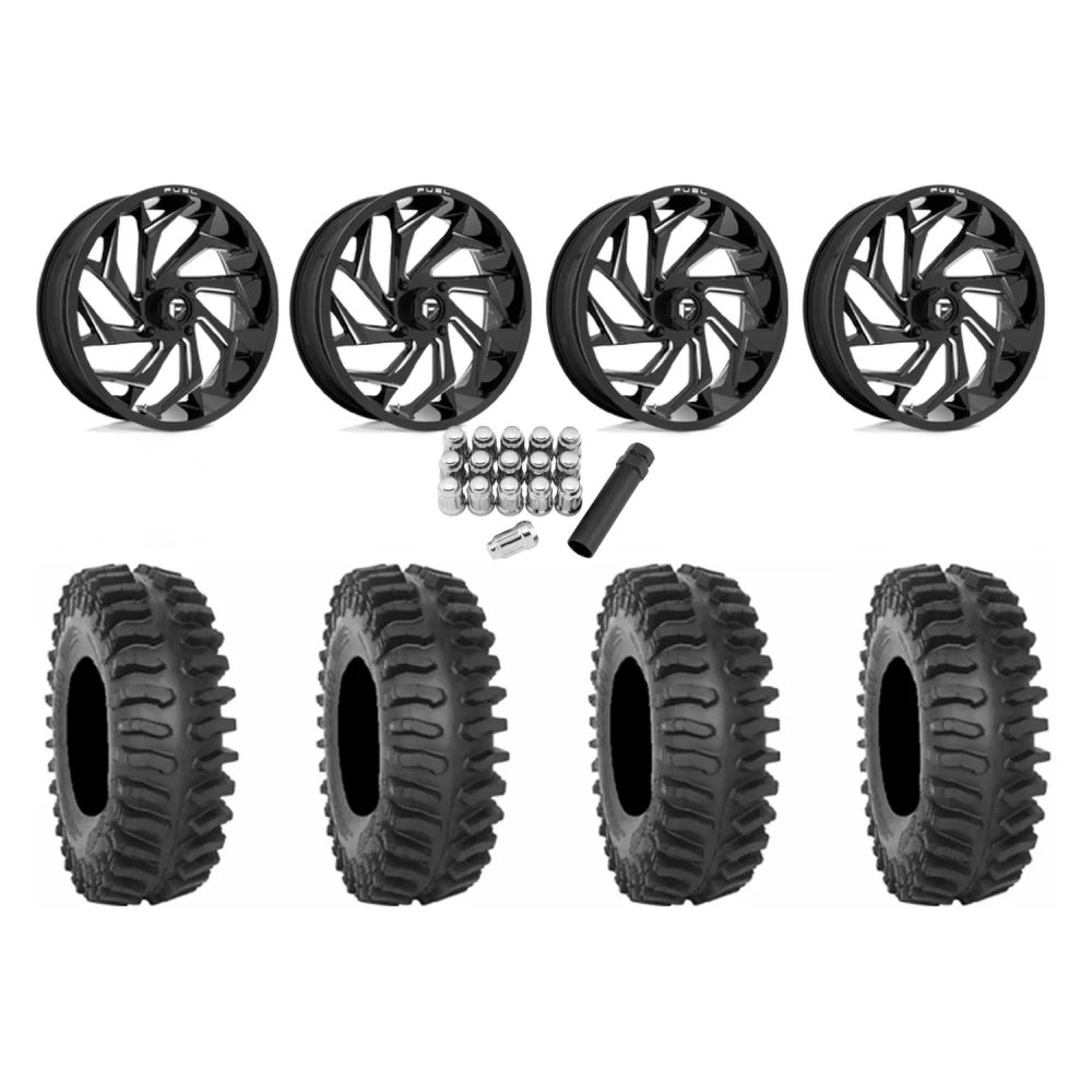 System 3 XT400 35x9.5-20 Tires on Fuel Reaction Wheels, complete kit