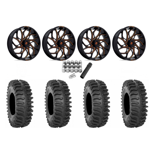 System 3 XT400 40x9.5-24 Tires on Fuel Runner Candy Orange Wheels