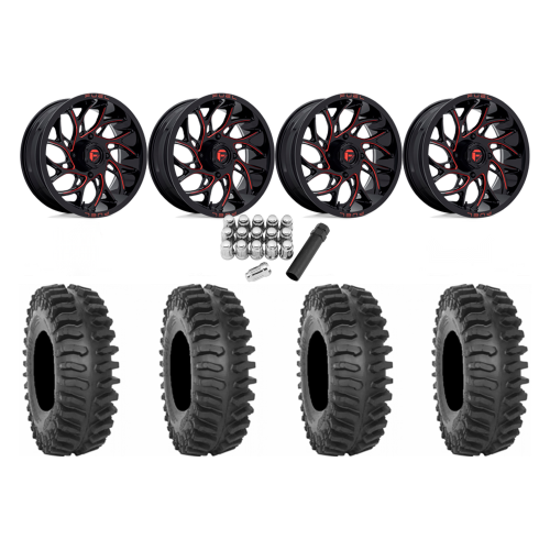 System 3 XT400 40x9.5-24 Tires on Fuel Runner Candy Red Wheels