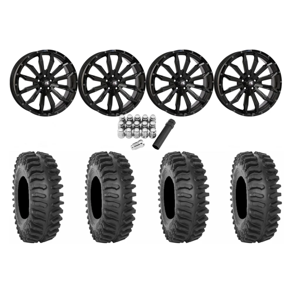 System 3 XT400 40x9.5-24 Tires on HL21 Gloss Black Wheels, complete kit