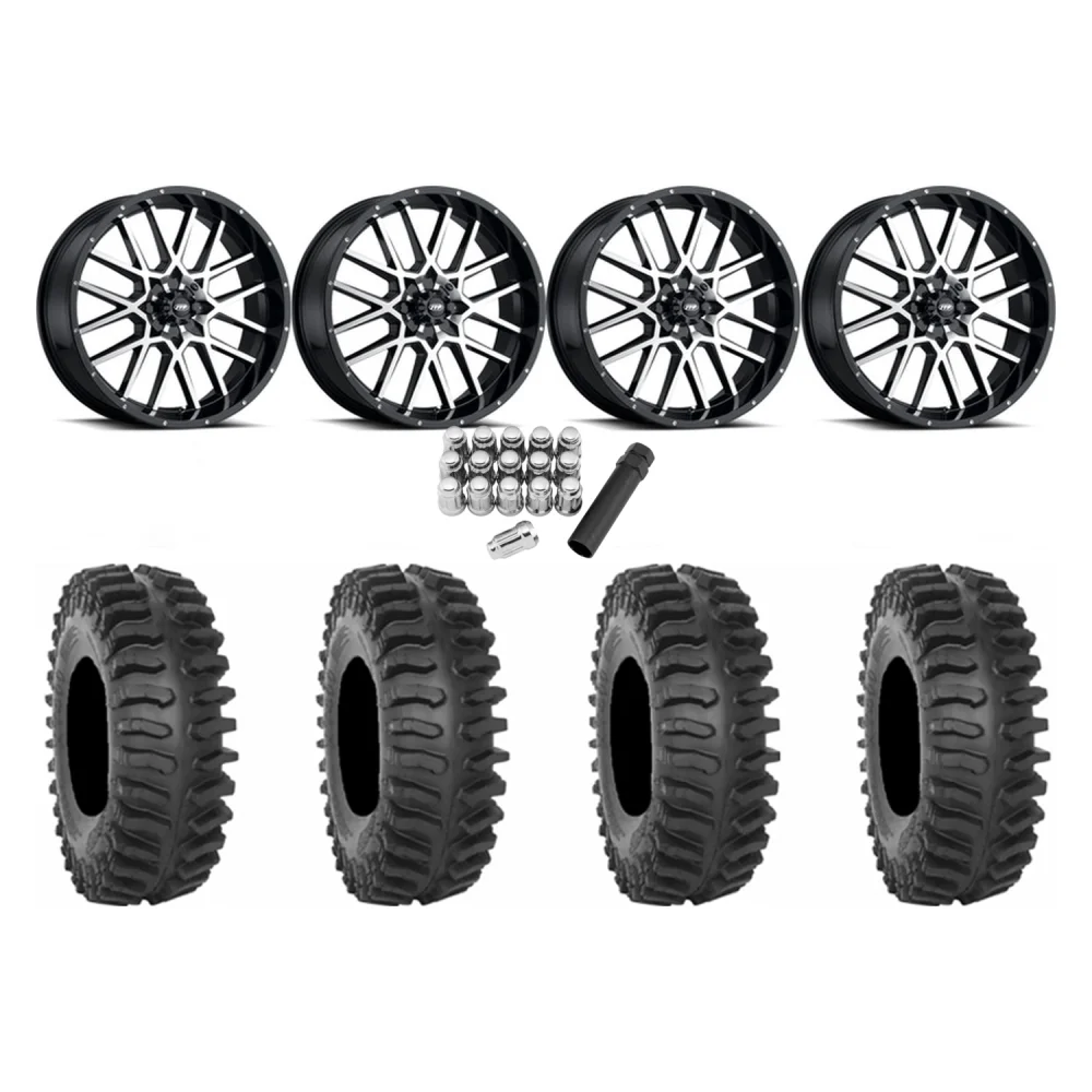 System 3 XT400 33x9.5-20 Tires on ITP Hurricane Machined Wheels, complete kit