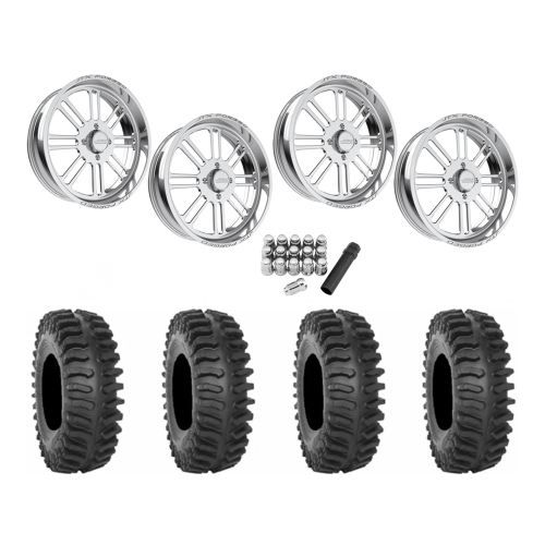 System 3 XT400 37x9.5-22 Tires on JTX Forged Bayonet Polished Wheels