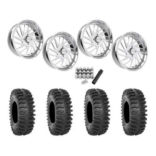 System 3 XT400 37x9.5-22 Tires on JTX Forged Centerfire Polished Wheels