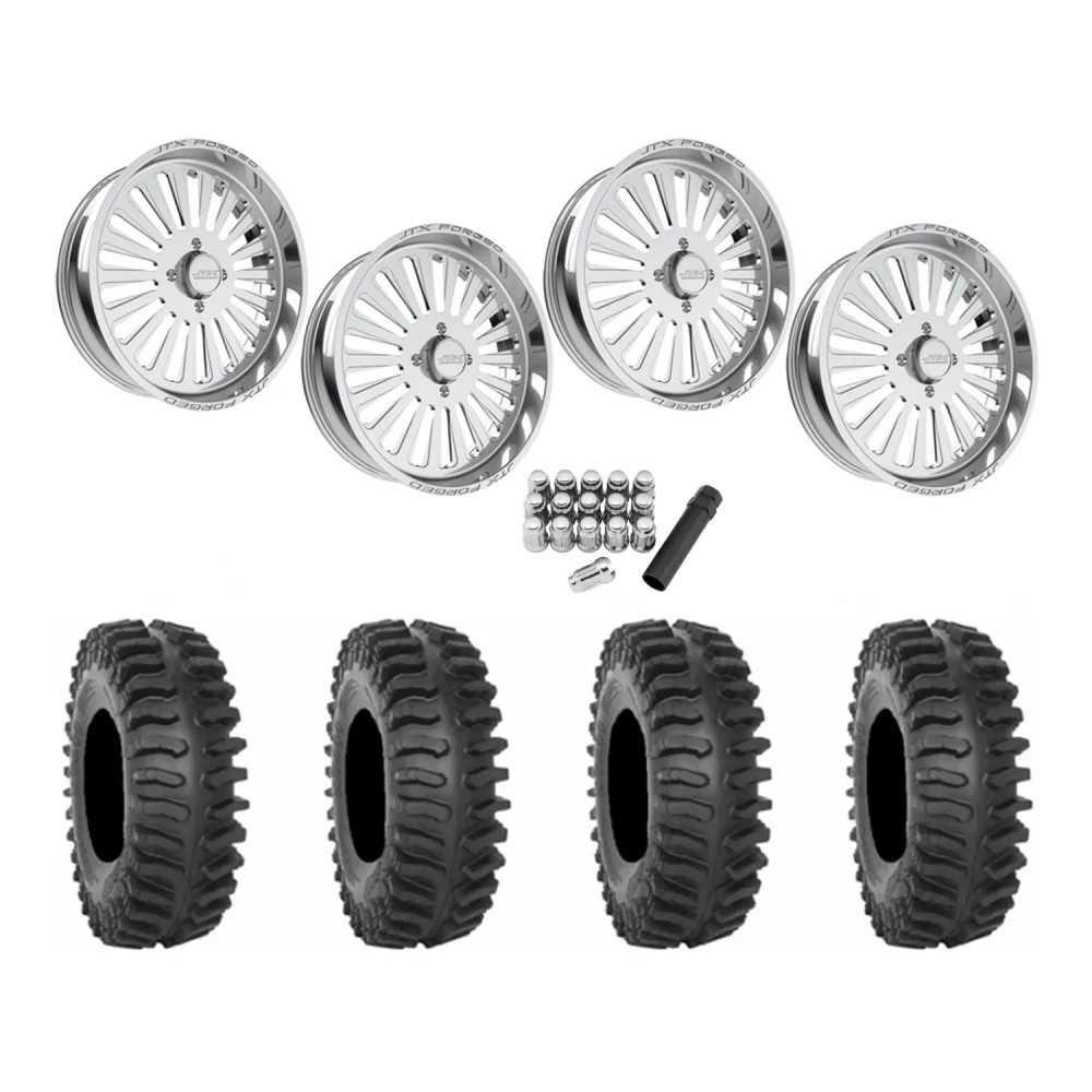 System 3 XT400 40x9.5-24 Tires on JTX Forged Cosmo Polished Wheels, complete kit
