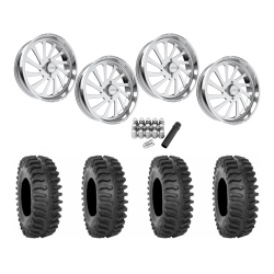 System 3 XT400 37x9.5-22 Tires on JTX Forged Cycle Polished Wheels