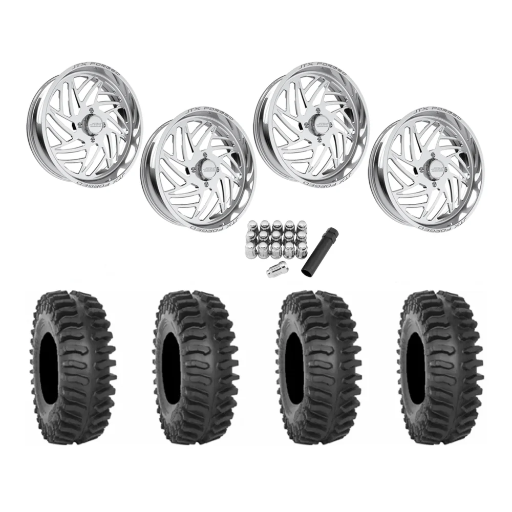 System 3 XT400 37x9.5-22 Tires on JTX Forged Dao Polished Wheels, complete kit