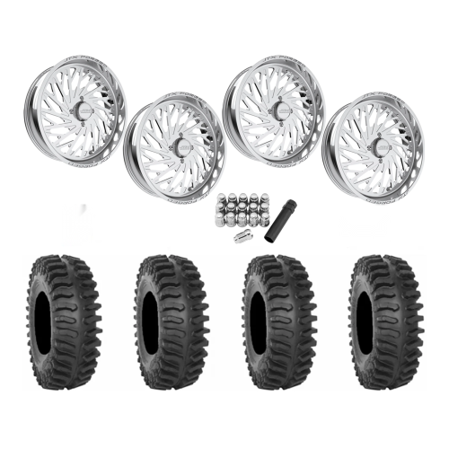 System 3 XT400 40x9.5-24 Tires on JTX Forged Empire Polished Wheels System 3 XT400 40x9.5-24 Tires on JTX Forged Empire Polished Wheels