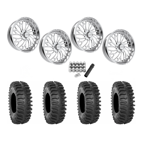 System 3 XT400 40x9.5-24 Tires on JTX Forged Lotus Polished Wheels