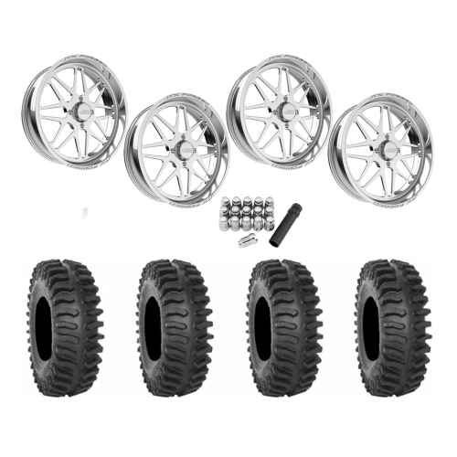 System 3 XT400 40x9.5-24 Tires on JTX Forged Prism Polished Wheels