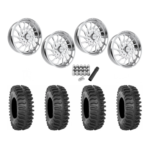 System 3 XT400 40x9.5-24 Tires on JTX Forged Psycho Polished Wheels