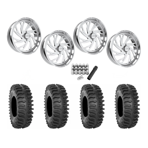 System 3 XT400 40x9.5-24 Tires on JTX Forged Sawback Polished Wheels