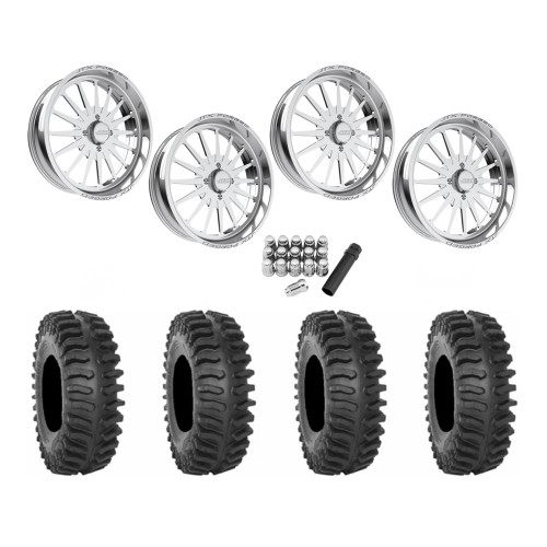 System 3 XT400 37x9.5-22 Tires on JTX Forged Silencer Polished Wheels