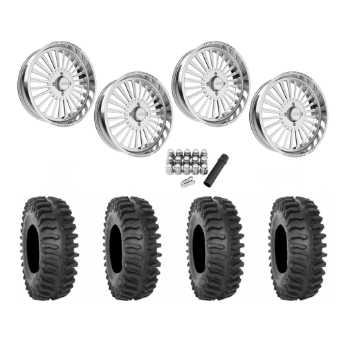 System 3 XT400 40x9.5-24 Tires on JTX Forged Stiletto Polished Wheels