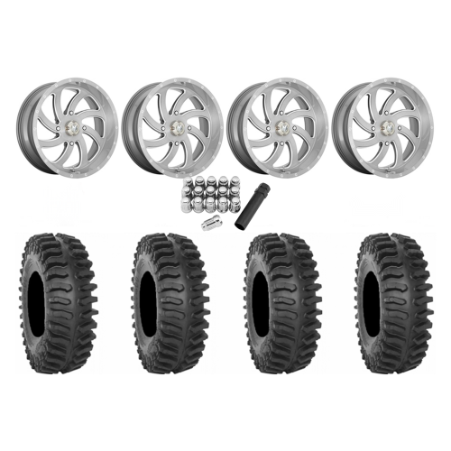 System 3 XT400 37x9.5-22 Tires on MSA M36 Switch Brushed Titanium Wheels