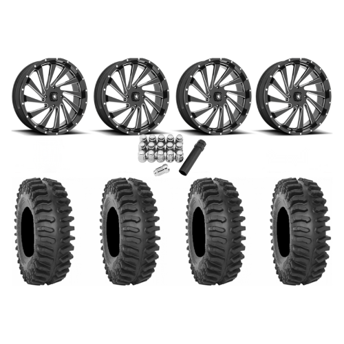 System 3 XT400 35x9.5-20 Tires on MSA M46 Blade Milled Wheels System 3 XT400 35x9.5-20 Tires on MSA M46 Blade Milled Wheels