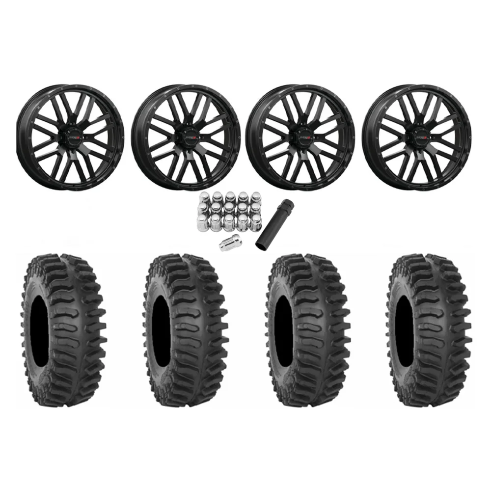 System 3 XT400 37x9.5-22 Tires on ST-3 Matte Black Wheels, complete kit
