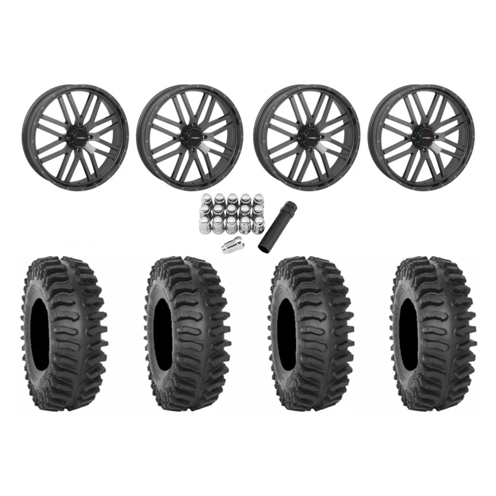 System 3 XT400 40x9.5-24 Tires on ST-3 Grey Wheels, complete kit