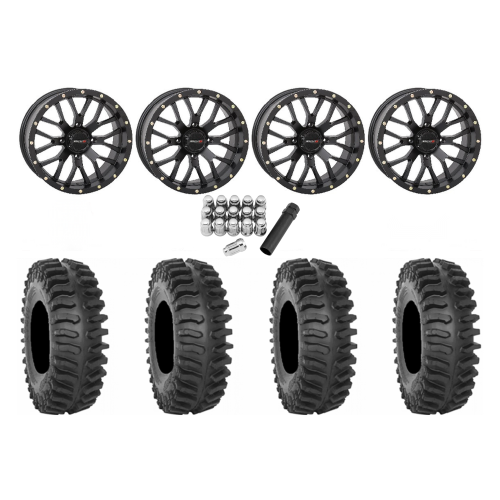 System 3 XT400 35x10-18 Tires on ST-3 Matte Black Wheels