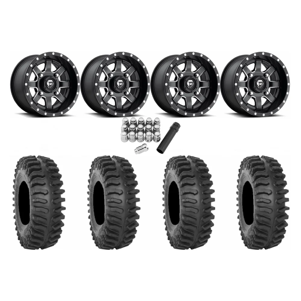 System 3 XT400 33x10-15 Tires on Fuel Maverick Wheels, complete kit