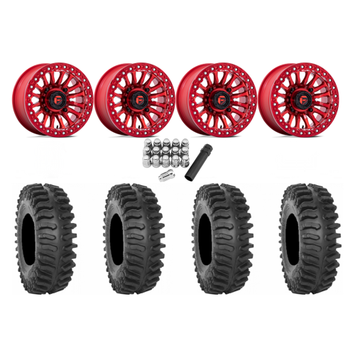 System 3 XT400 30x10-15 Tires on Fuel Rincon Candy Red Beadlock Wheels