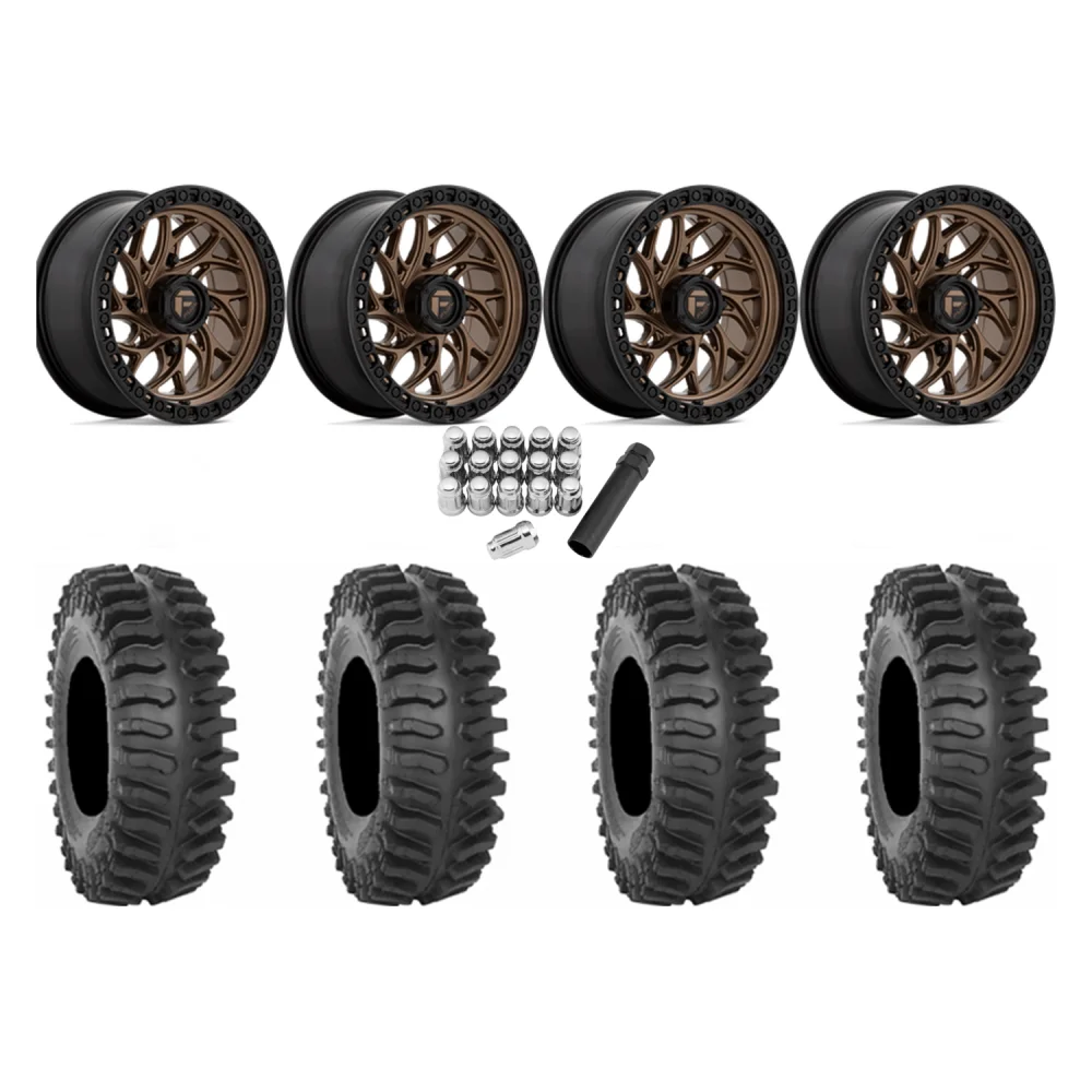 System 3 XT400 30x10-15 Tires on Fuel Runner Matte Bronze Wheels, complete kit