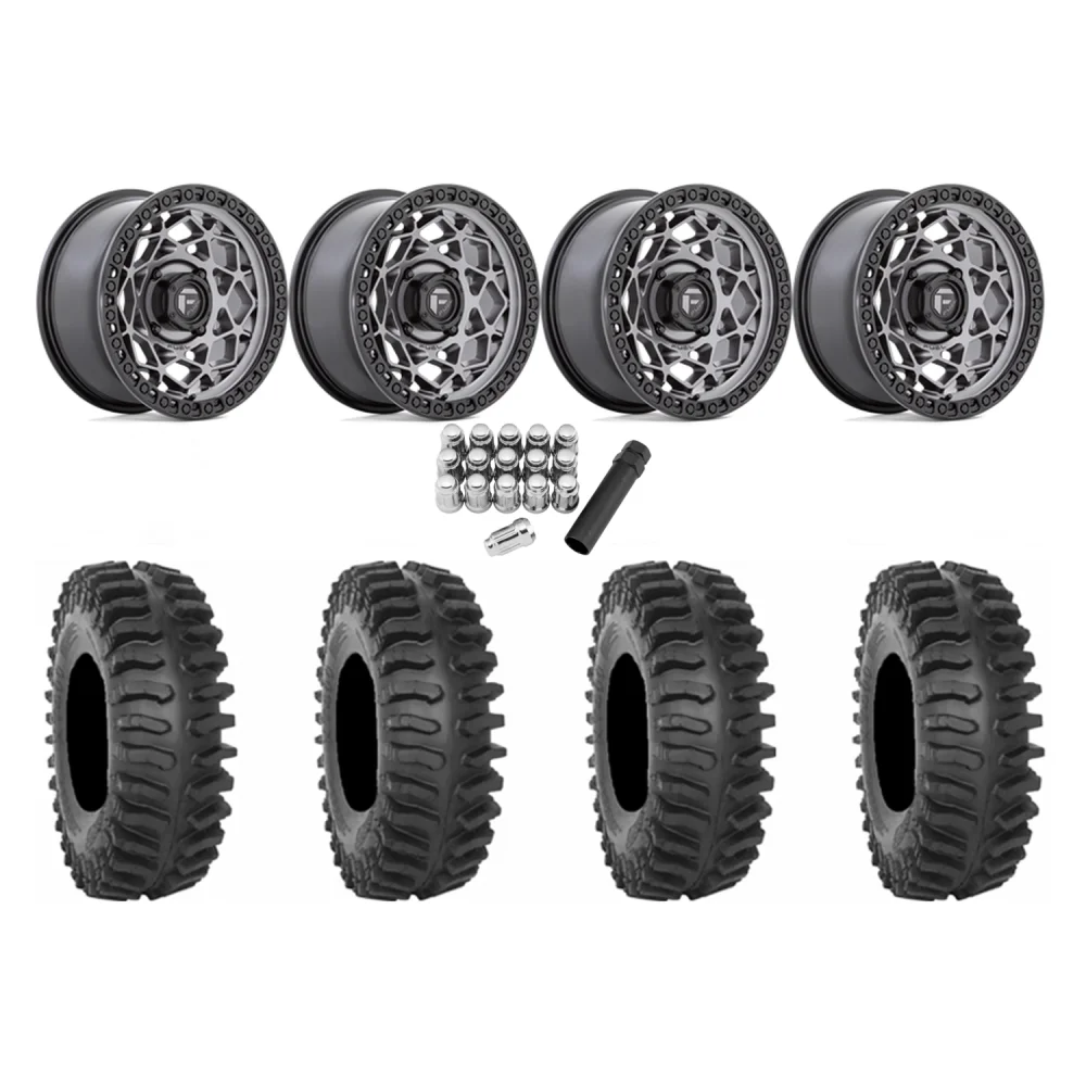 System 3 XT400 30x10-15 Tires on Fuel Unit Matte Anthracite Wheels, complete kit