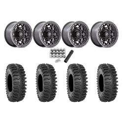 System 3 XT400 30x10-15 Tires on Fuel Unit Matte Black Wheels