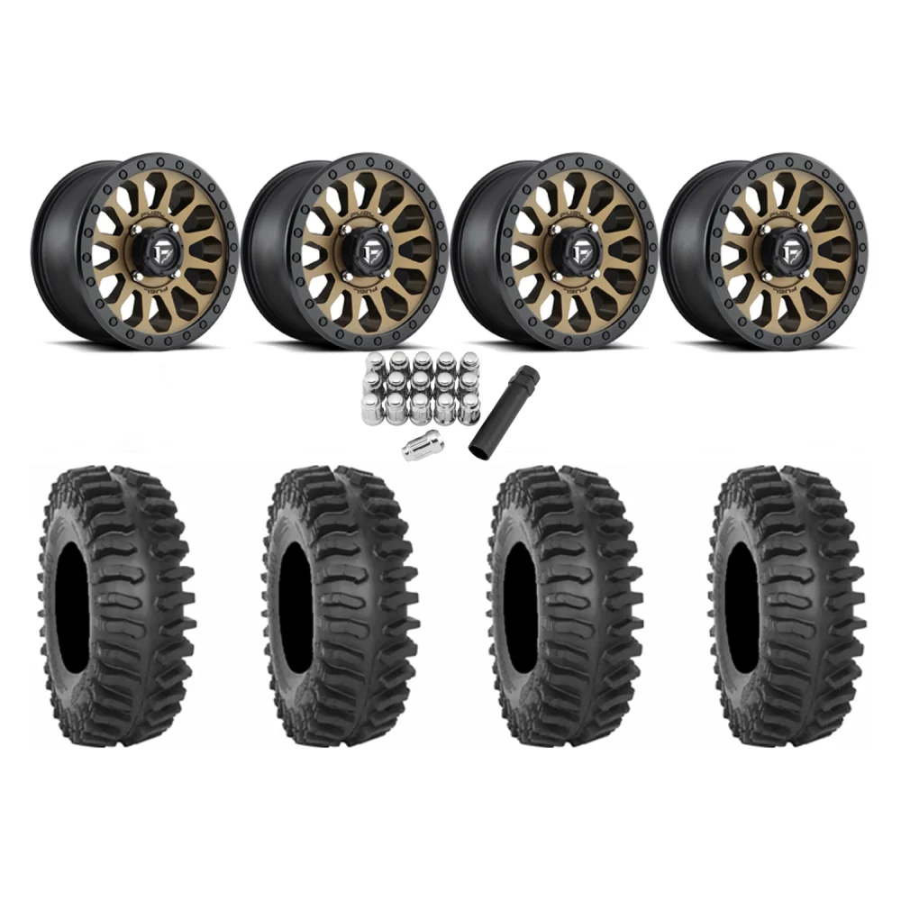 System 3 XT400 30x10-15 Tires on Fuel Vector Matte Bronze Wheels, complete kit
