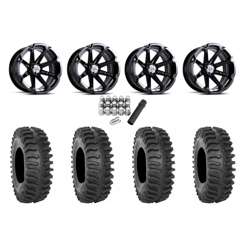 System 3 XT400 33x10-15 Tires on MSA M12 Diesel Wheels, complete kit