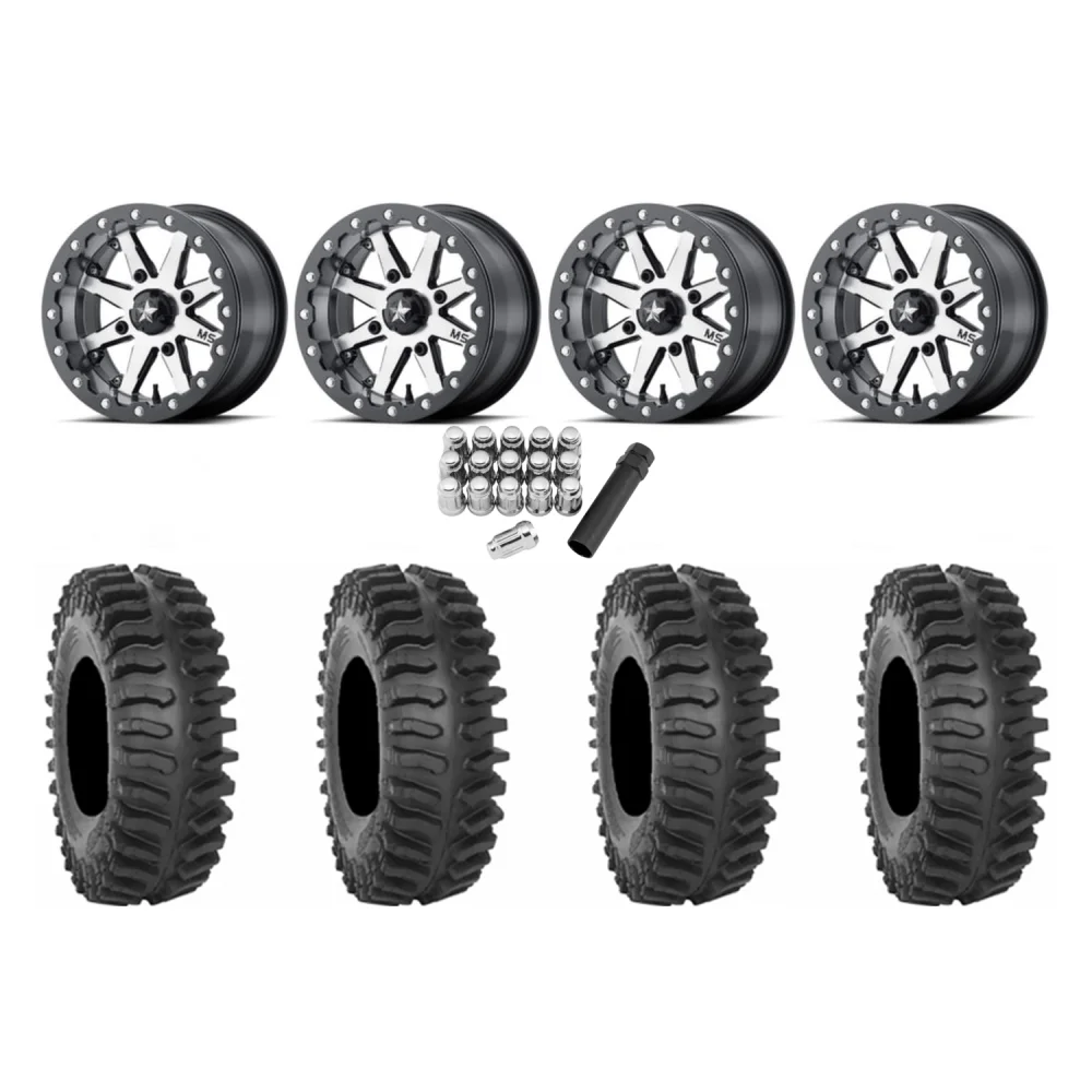 System 3 XT400 32x10-14 Tires on MSA M21 Lok Beadlock Wheels, complete kit