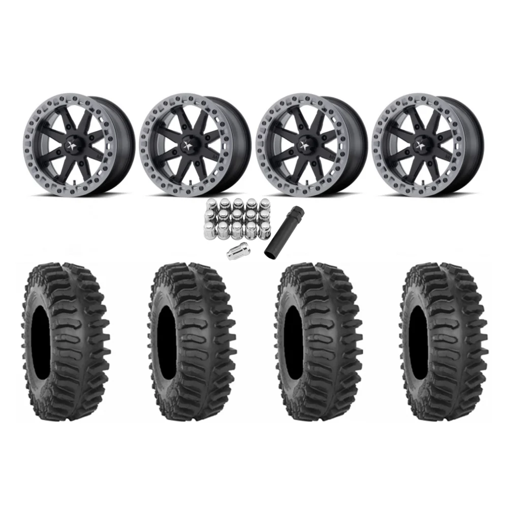 System 3 XT400 28x10-14 Tires on MSA M31 Lok2 Beadlock Wheels, complete kit