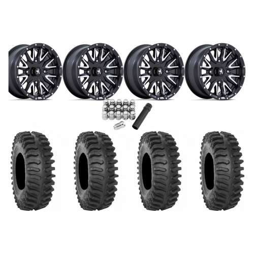 System 3 XT400 30x10-15 Tires on MSA M49 Creed Matte Black & Machined Wheels